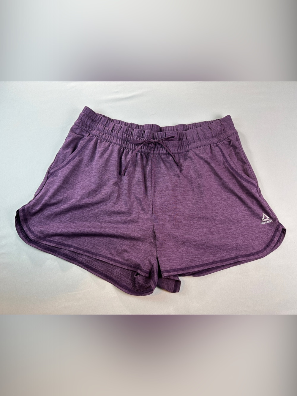 Reebok Women's Athletic Shorts Large Heather Purple Pockets